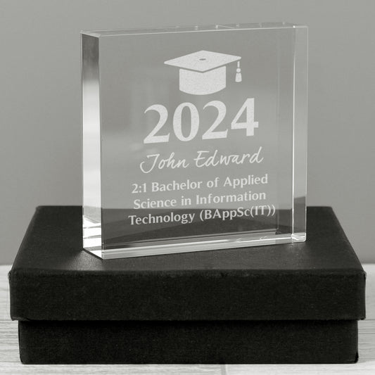 Personalised Graduation Crystal Token from Heartfelt Gifts