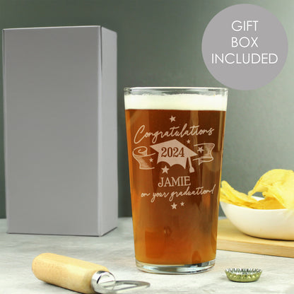 Personalised Graduation Pint Glass from Heartfelt Gifts