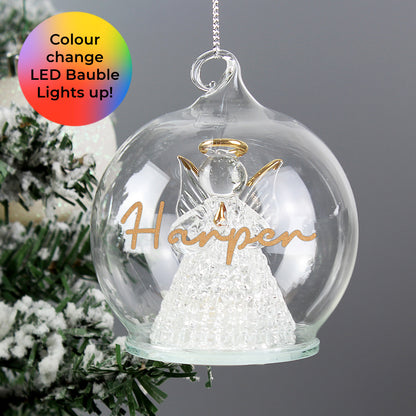 Personalised Christmas LED Angel Bauble from Heartfelt Gifts