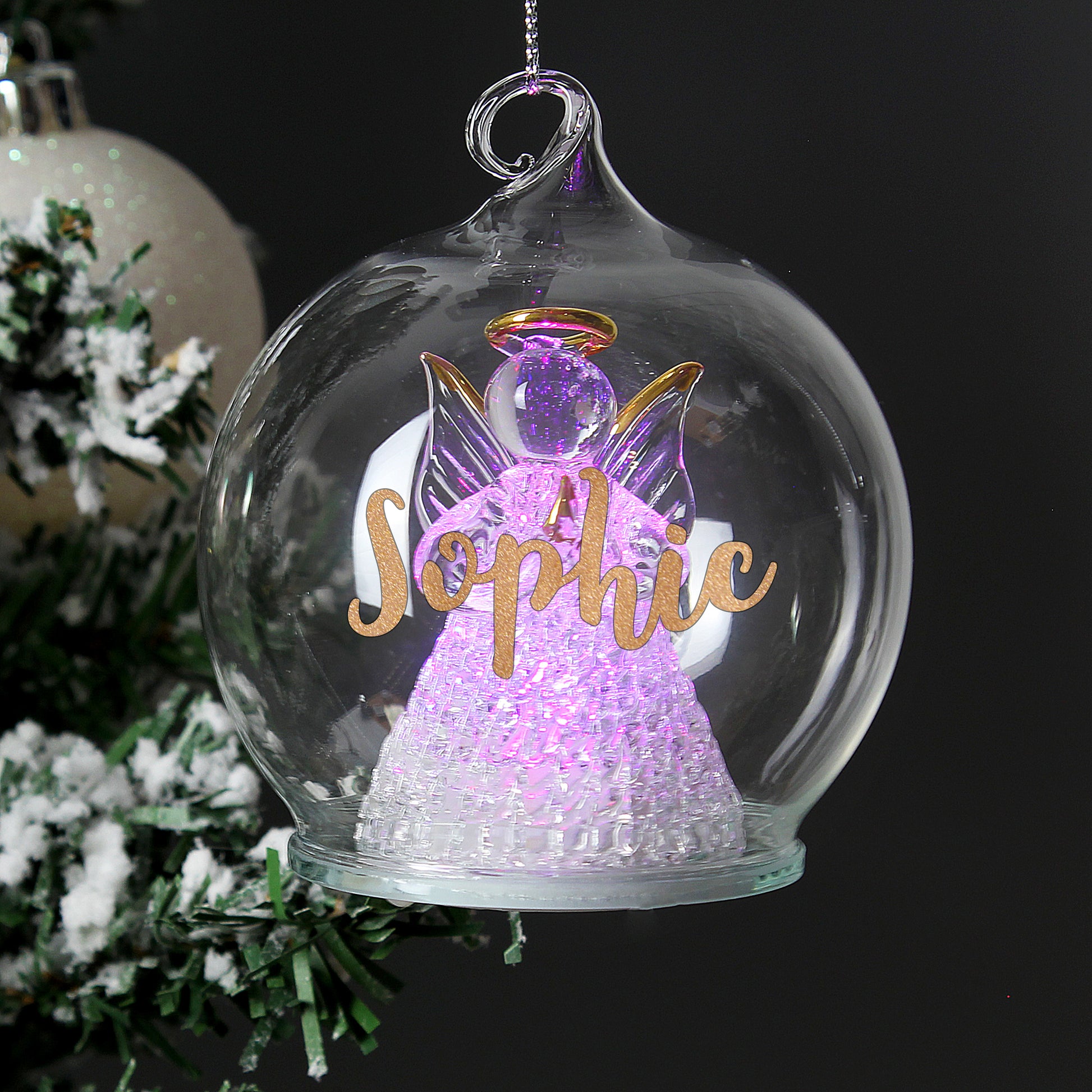 Personalised Christmas LED Angel Bauble - image 3
