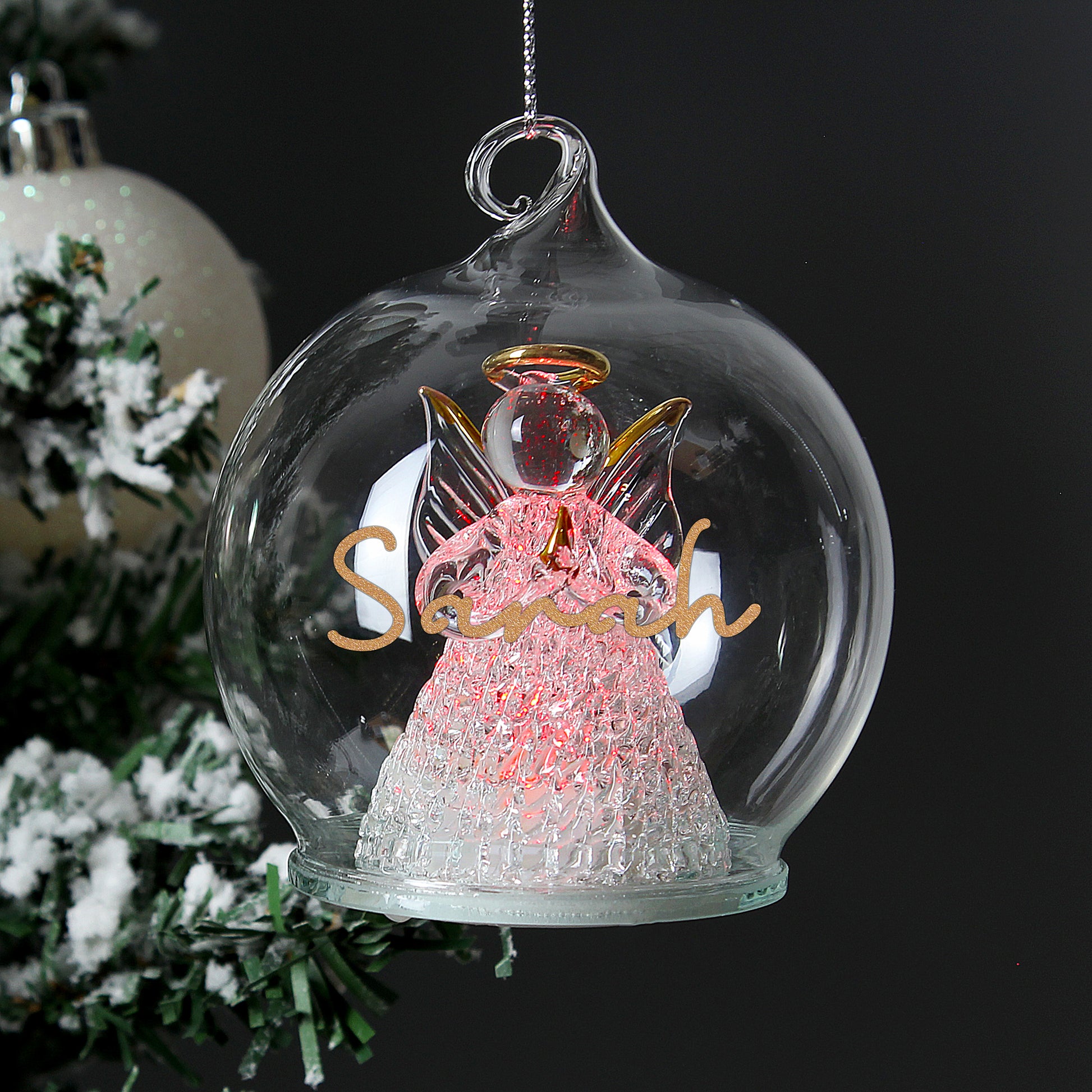 Personalised Christmas LED Angel Bauble - image 4