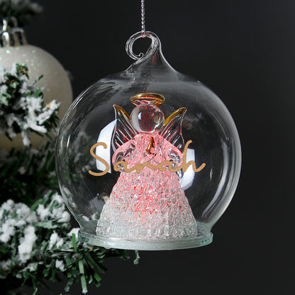 Personalised Christmas LED Angel Bauble - image 4