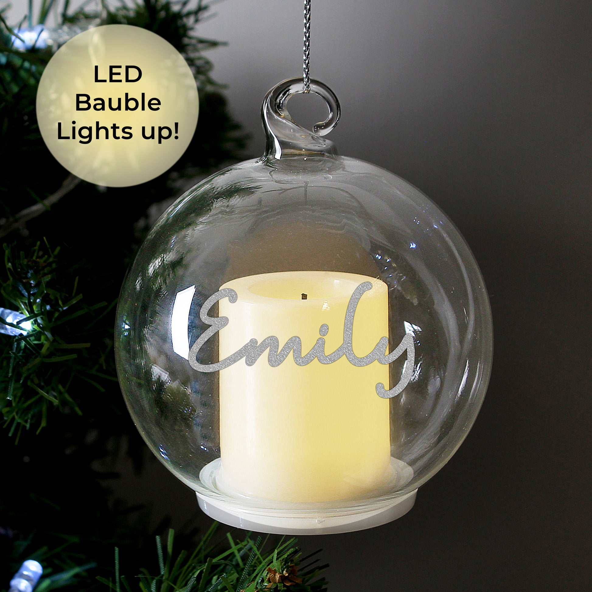 Personalised Christmas LED Candle Bauble from Heartfelt Gifts