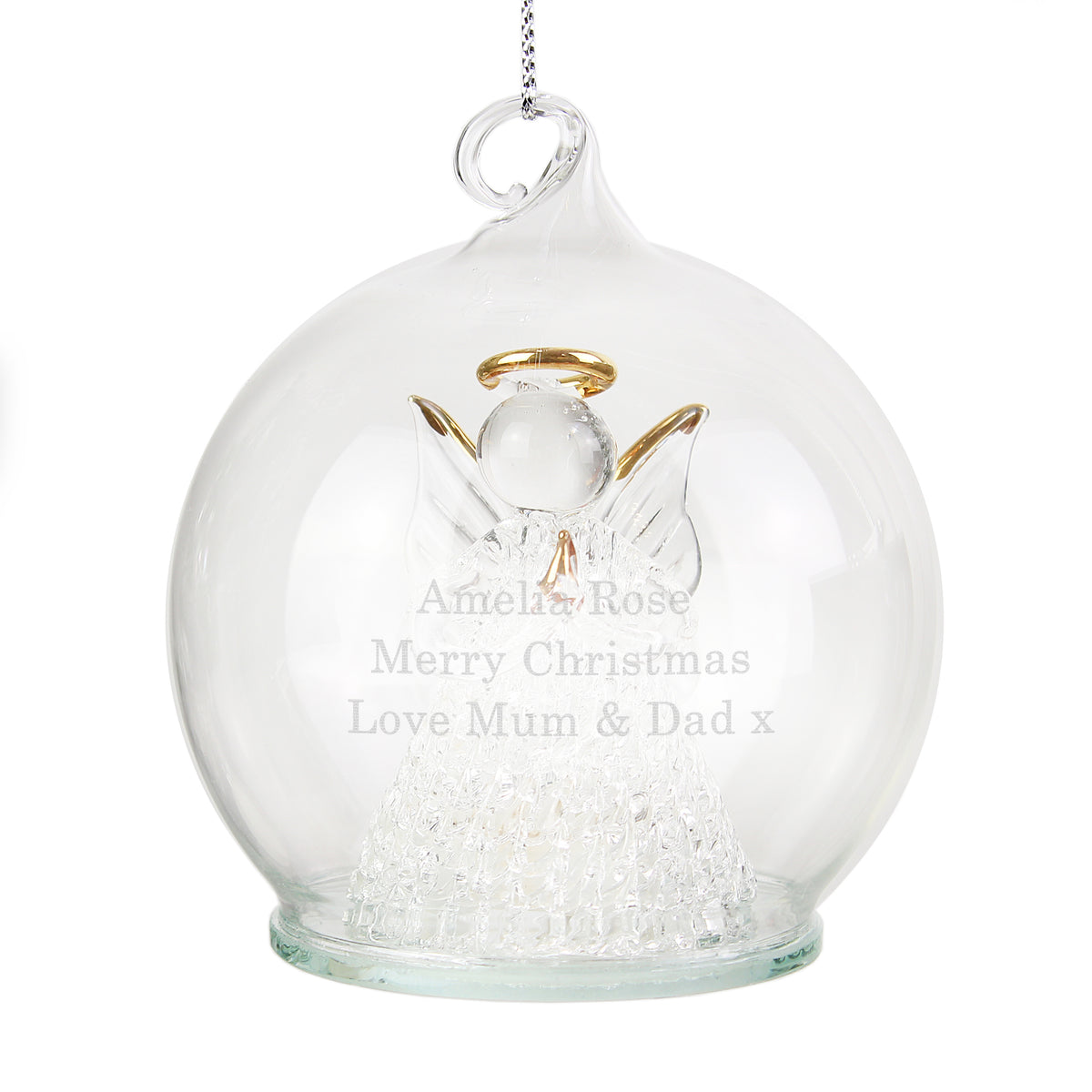 Personalised Christmas Message LED Angel Bauble - image 2