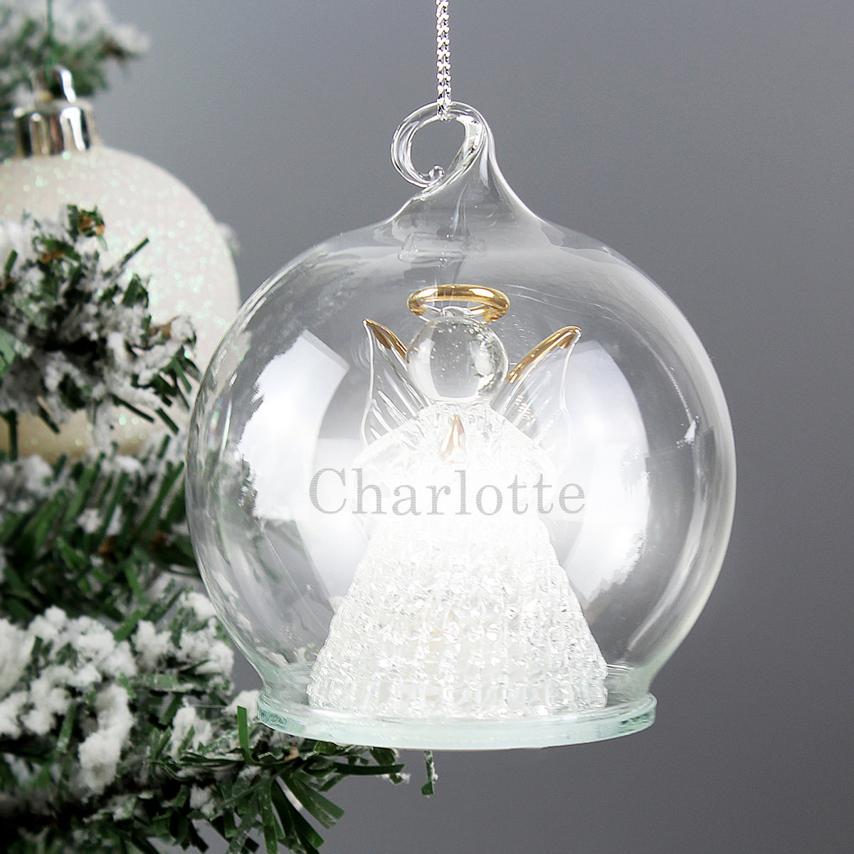 Personalised Christmas Message LED Angel Bauble - image 3