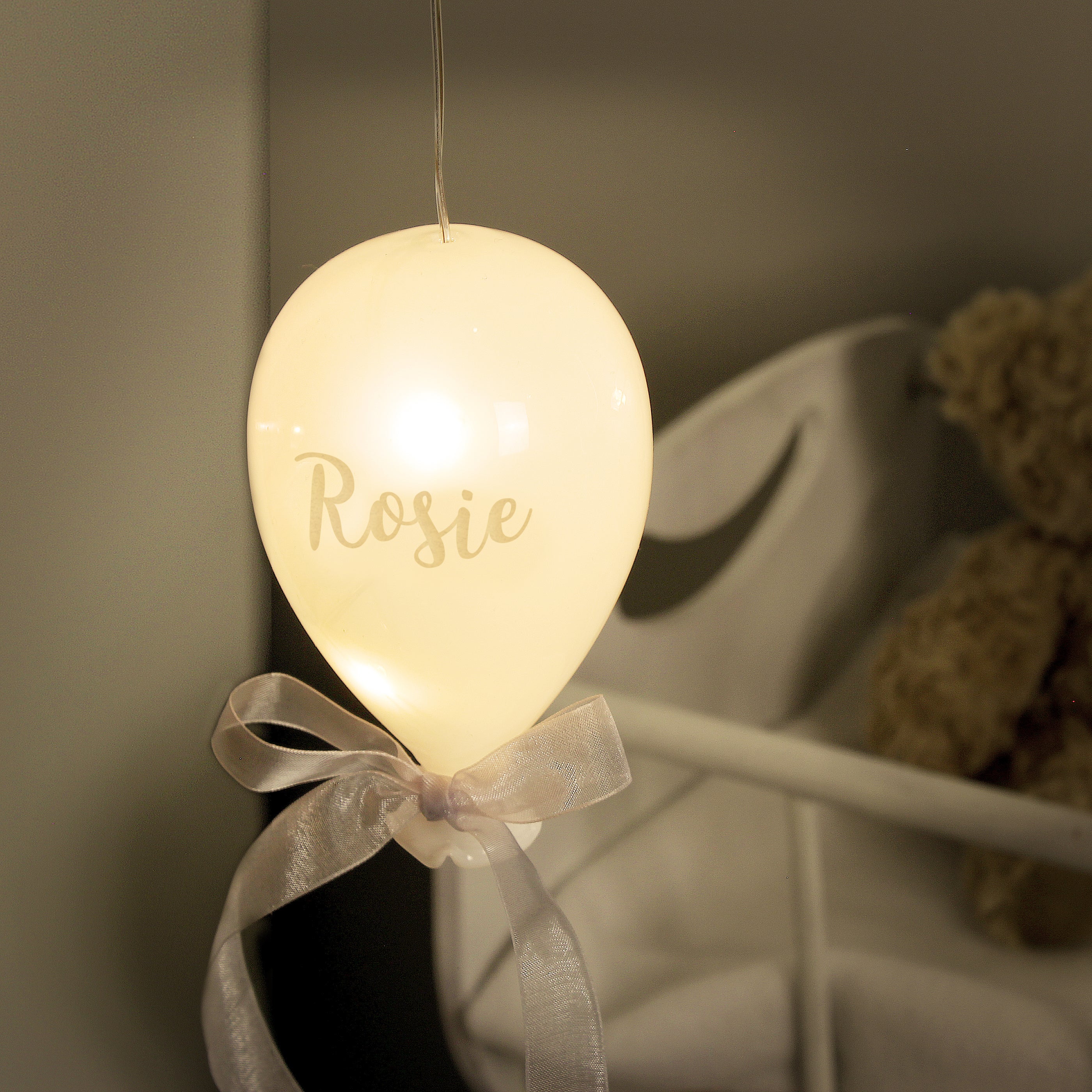 Personalised Message LED Hanging Glass Balloon from Heartfelt Gifts
