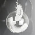 Personalised White Feather Glass Bauble from Heartfelt Gifts