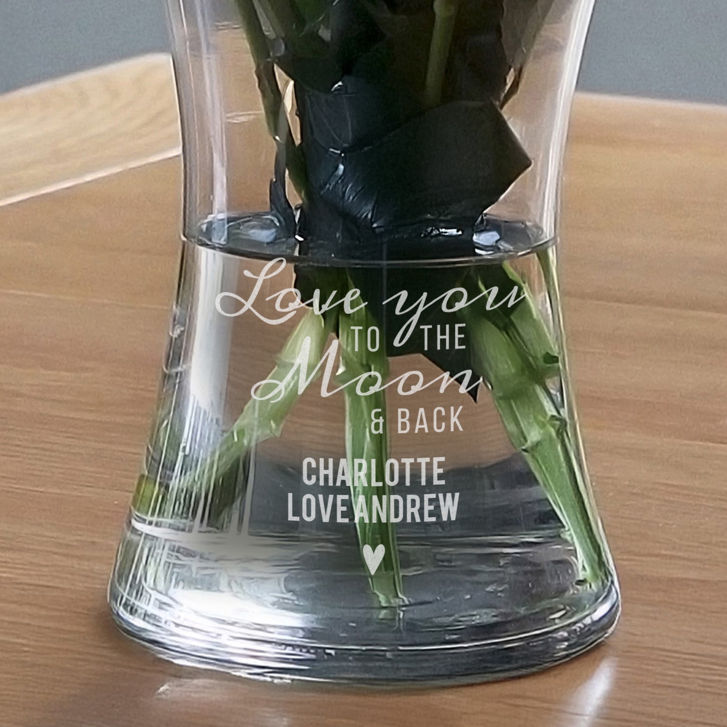 Personalised Love You To The Moon and Back Glass Vase - image 3