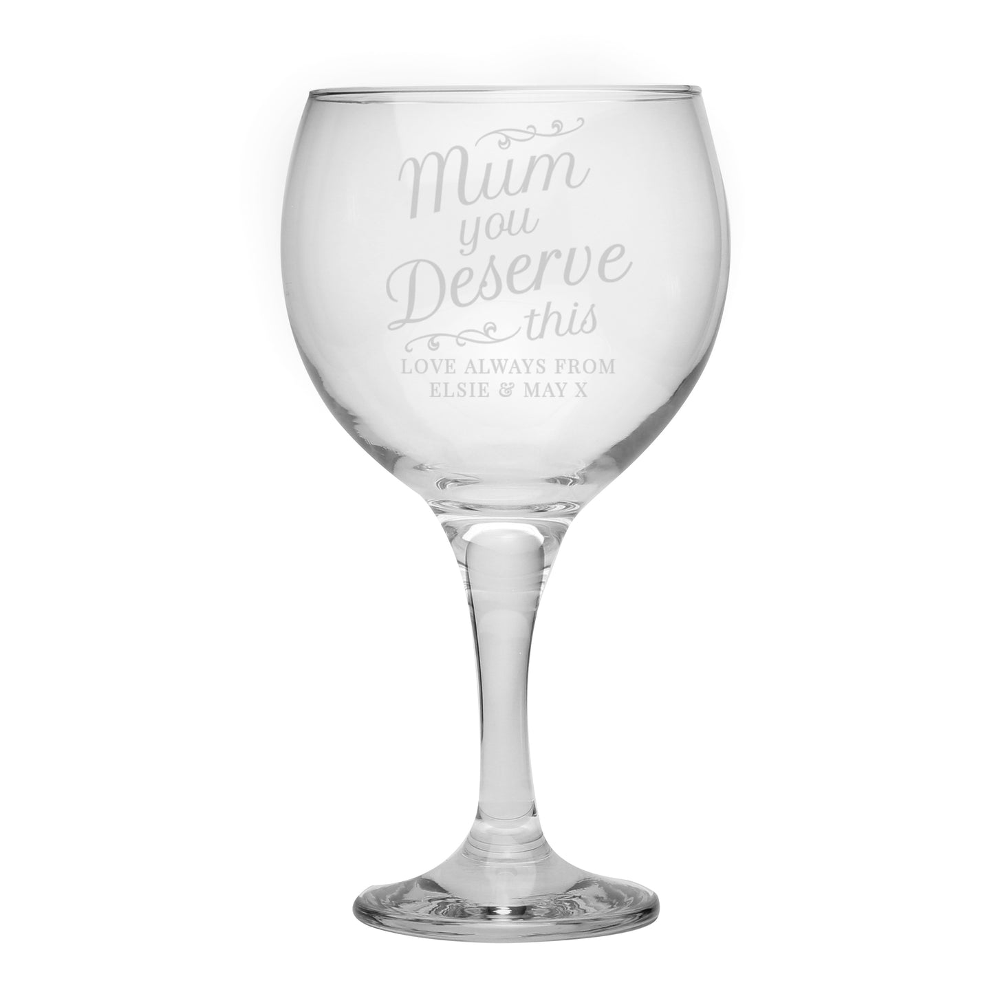 Personalised 'Mum You Deserve This' Gin Balloon Glass - image 4