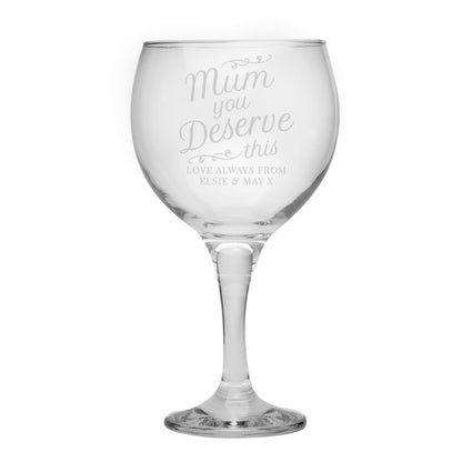 Personalised 'Mum You Deserve This' Gin Balloon Glass - image 4