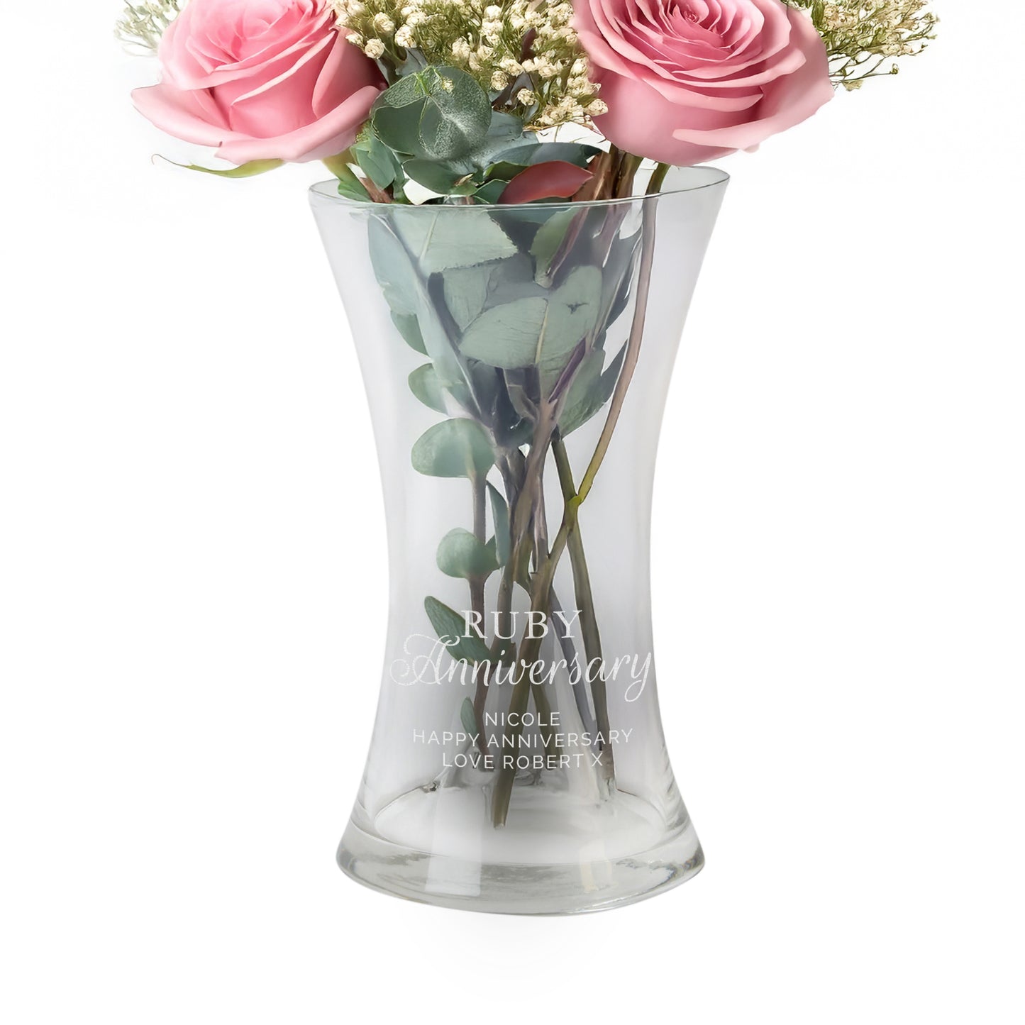 Personalised 'Ruby Anniversary' Glass Vase - image 4