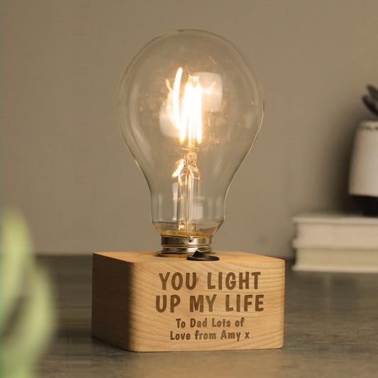 Personalised You Light Up My Life LED Bulb Table Lamp from Heartfelt Gifts