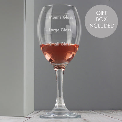 Personalised Measures Wine Glass from Heartfelt Gifts