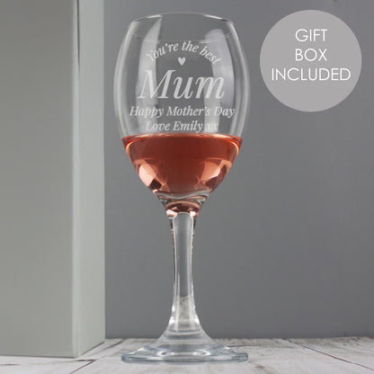 Personalised You Are The Best Wine Glass from Heartfelt Gifts