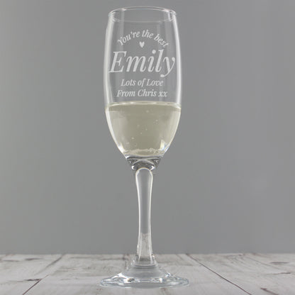 Personalised You Are The Best Flute Glass - image 3