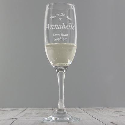 Personalised You Are The Best Flute Glass - image 5