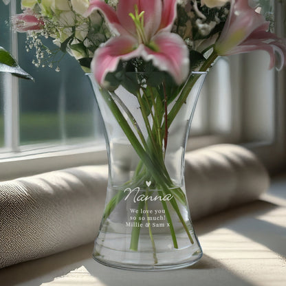 Personalised Love Heart Glass Vase - image 2