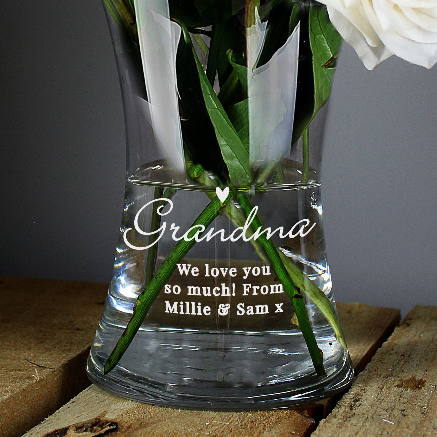 Personalised Love Heart Glass Vase - image 5