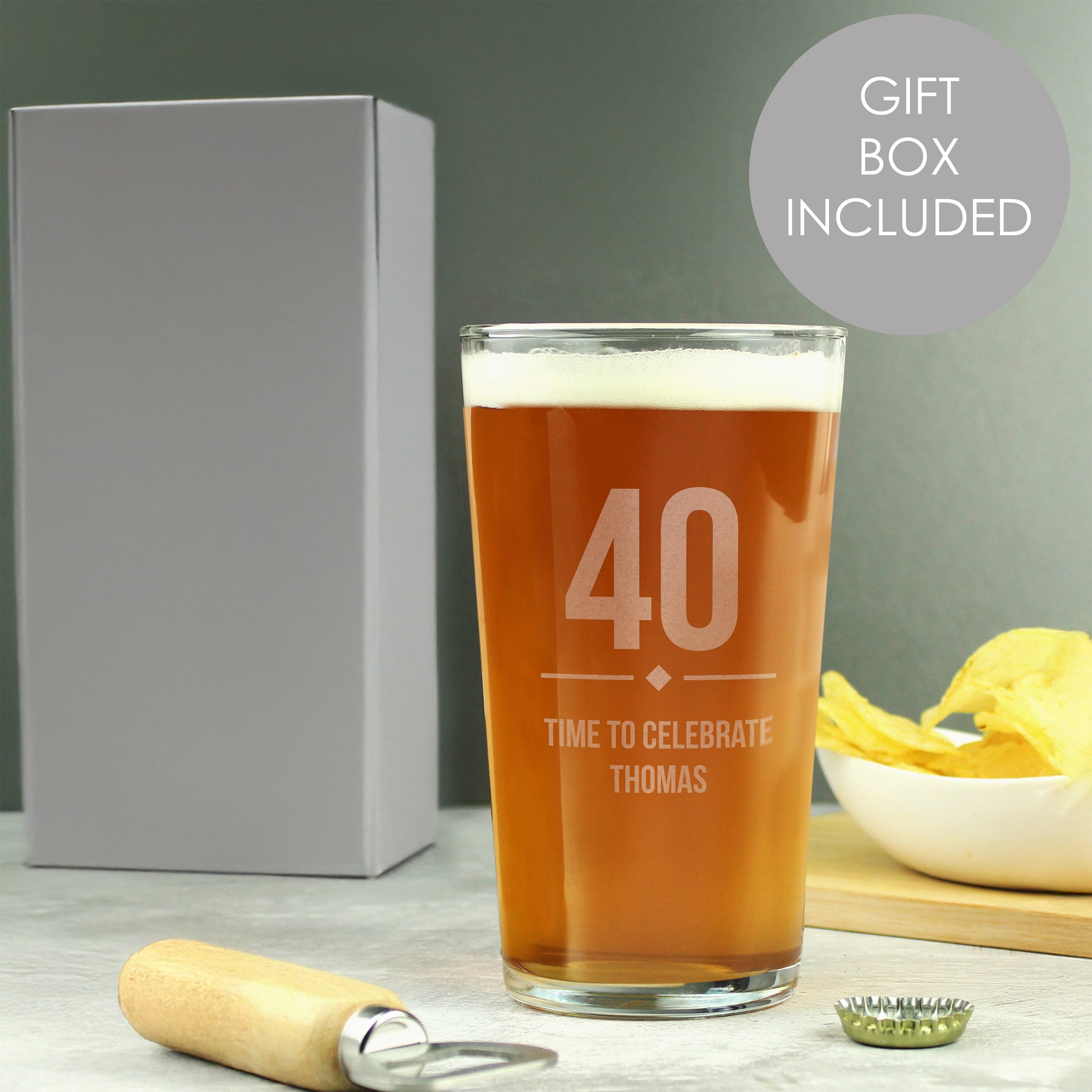 Personalised Big Age Birthday Pint Glass from Heartfelt Gifts
