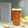 Personalised Years of This Legend Birthday Pint Glass from Heartfelt Gifts