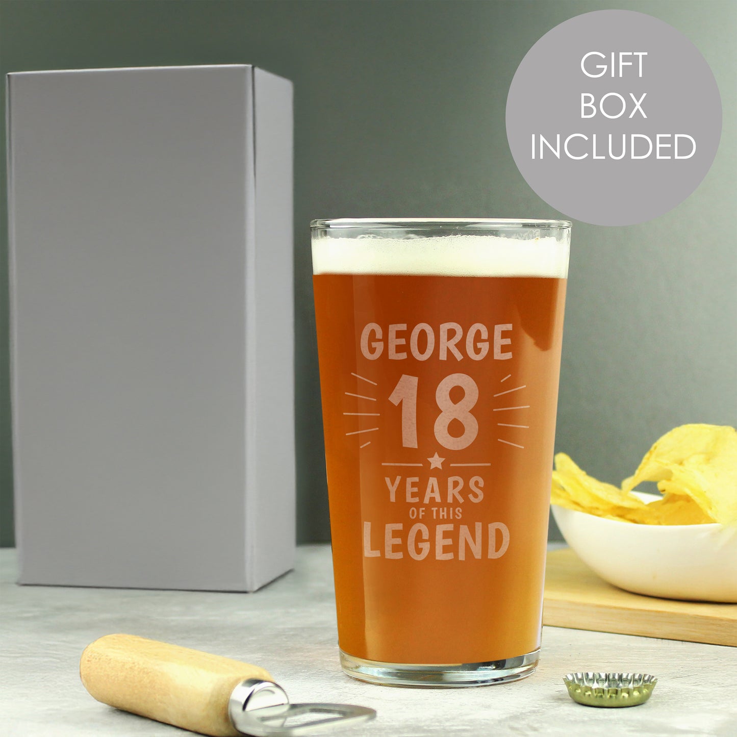 Personalised Years of This Legend Birthday Pint Glass from Heartfelt Gifts