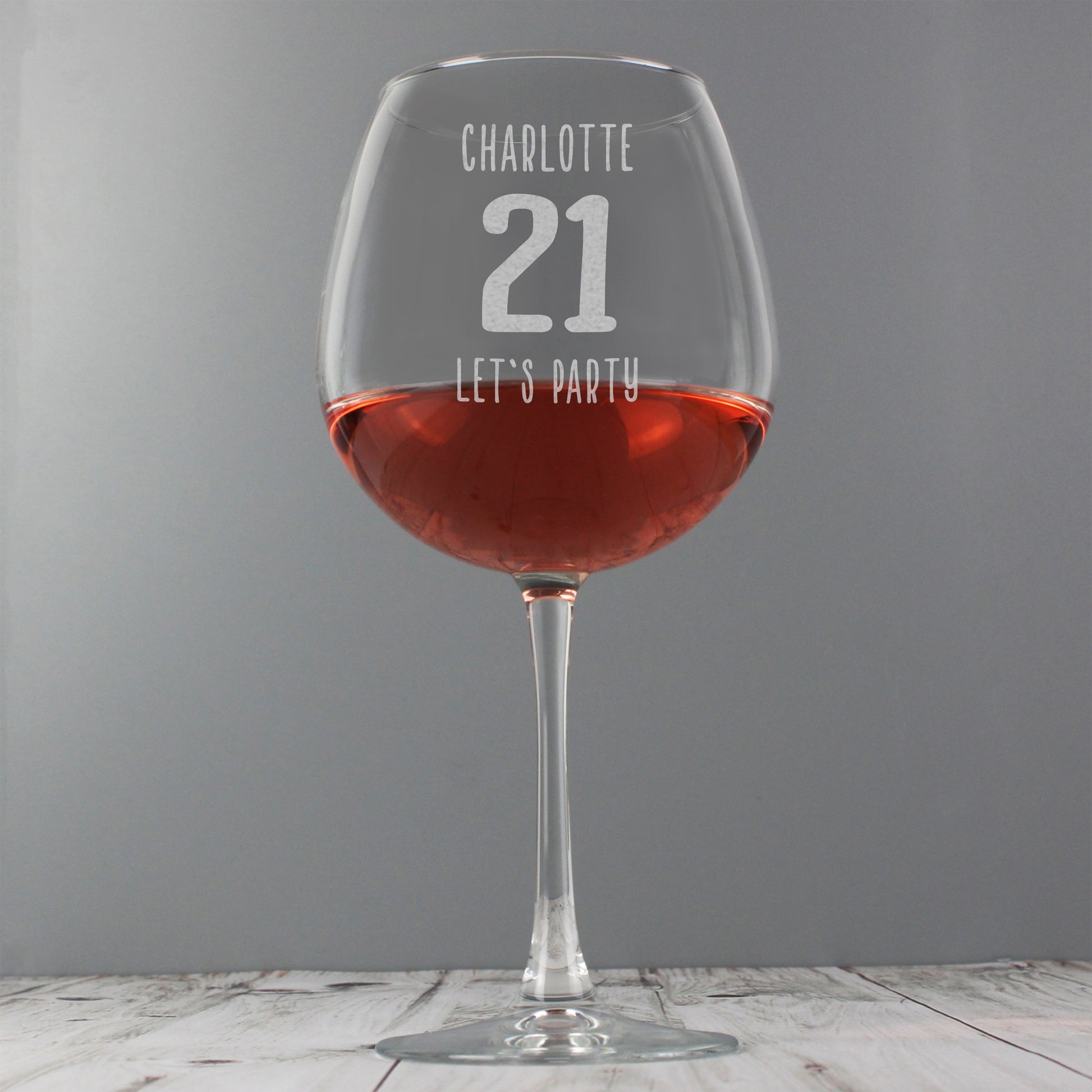 Personalised Big Age Bottle of Wine Glass from Heartfelt Gifts