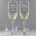 Personalised Mr & Mrs Pair of Flutes from Heartfelt Gifts
