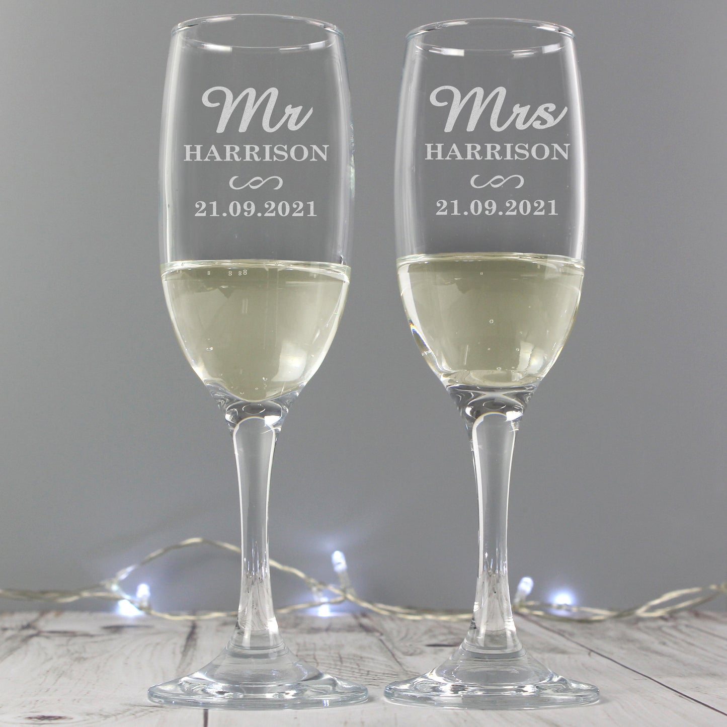 Personalised Mr & Mrs Pair of Flutes from Heartfelt Gifts