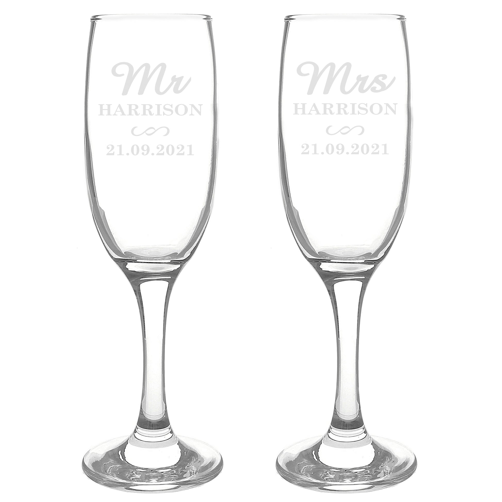 Personalised Mr & Mrs Pair of Flutes - image 2
