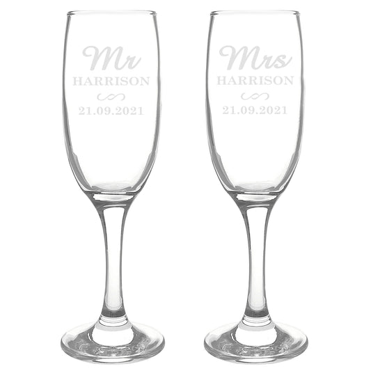 Personalised Mr & Mrs Pair of Flutes - image 2