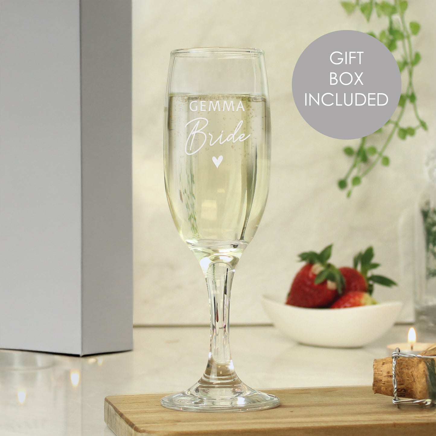 Personalised Bride Flute Glass from Heartfelt Gifts