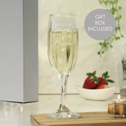 Personalised Mother of the Bride Flute Glass from Heartfelt Gifts
