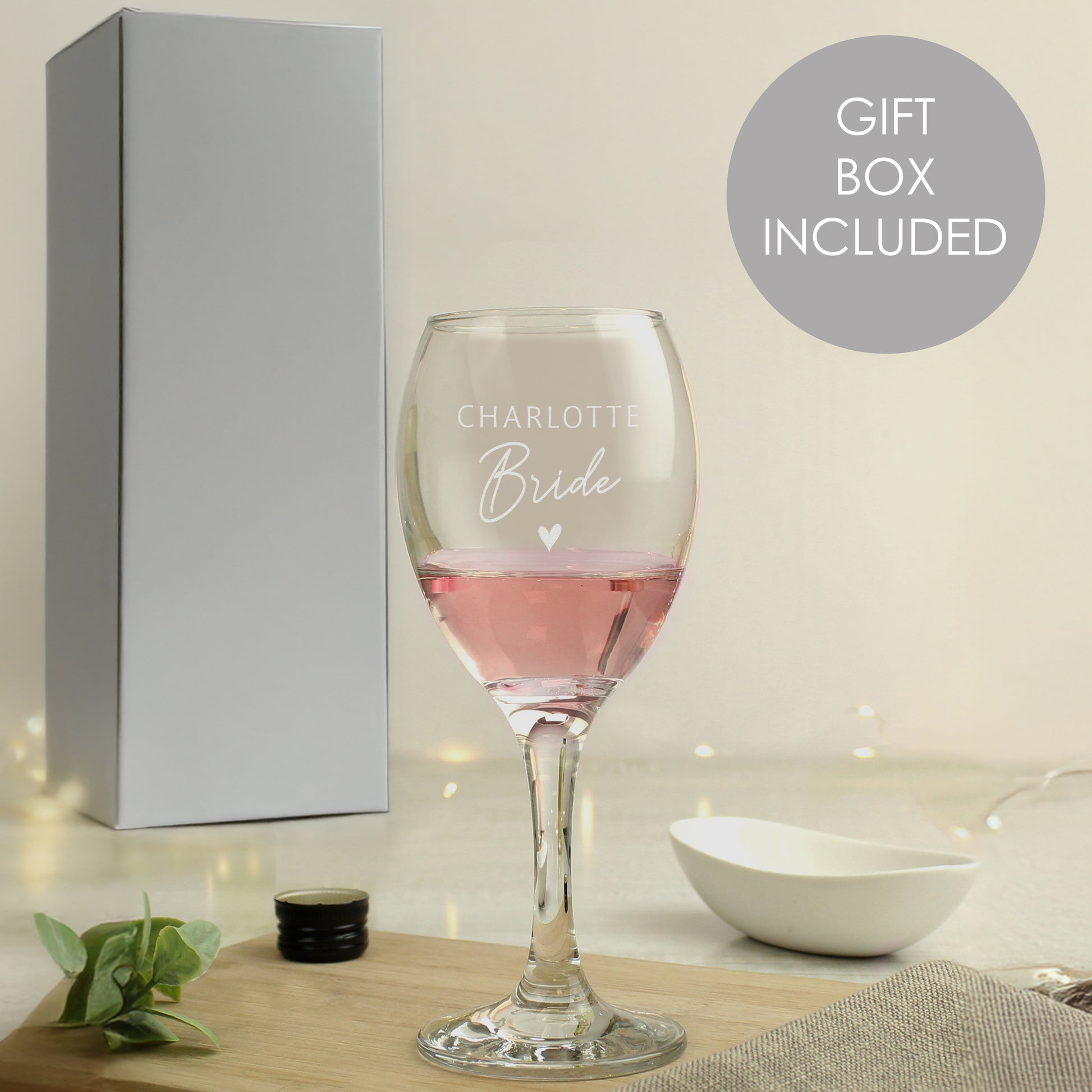 Personalised Bride Wine Glass from Heartfelt Gifts