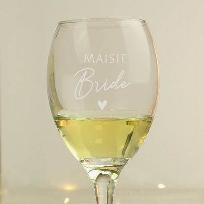 Personalised Bride Wine Glass - image 2