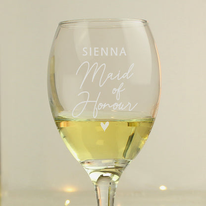 Personalised Maid of Honour Wine Glass - image 2