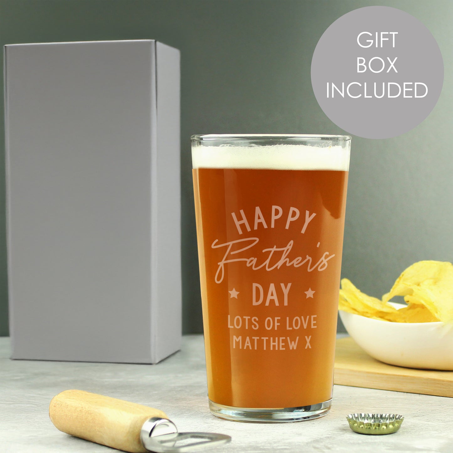 Personalised Father's Day Pint Glass from Heartfelt Gifts