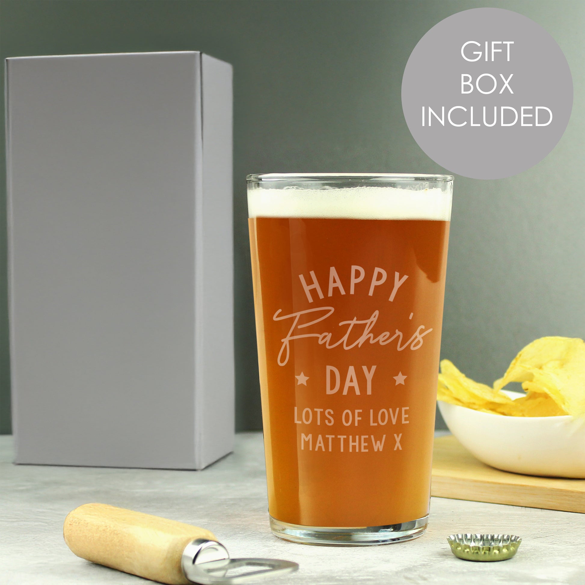 Personalised Father's Day Pint Glass from Heartfelt Gifts