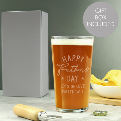 Personalised Father's Day Pint Glass from Heartfelt Gifts