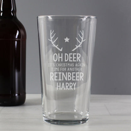Personalised Time For A Reinbeer Pint Glass - image 2