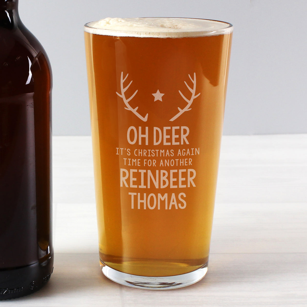 Personalised Time For A Reinbeer Pint Glass - image 3