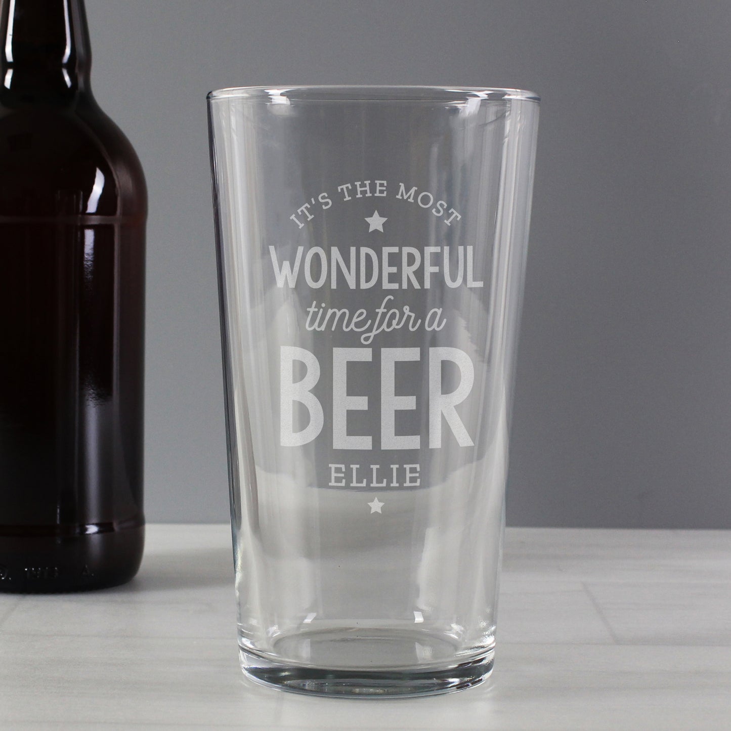 Personalised Wonderful Time For A Beer Pint Glass - image 2