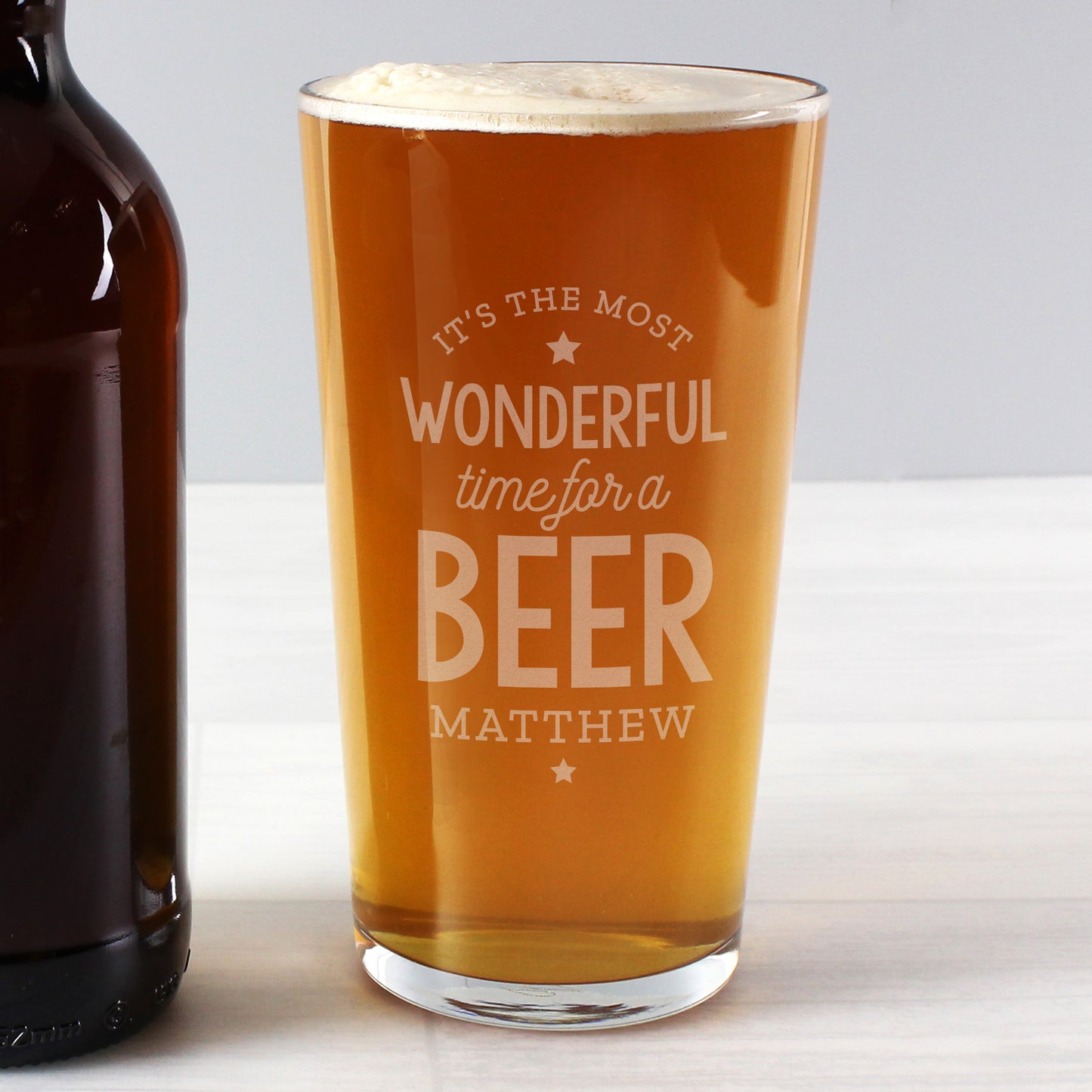 Personalised Wonderful Time For A Beer Pint Glass - image 3