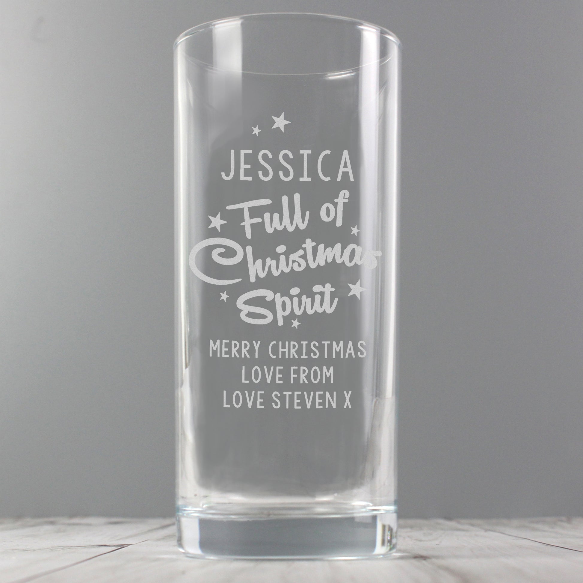 Personalised Full Of Christmas Spirit Hi Ball Glass - image 3