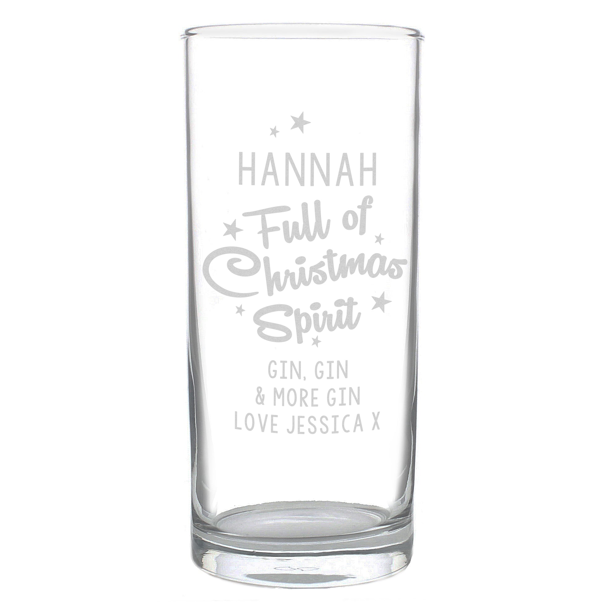 Personalised Full Of Christmas Spirit Hi Ball Glass - image 4