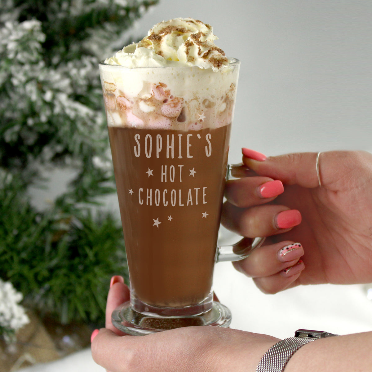 Personalised Stars Hot Chocolate Latte Glass - image 2