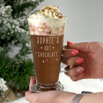 Personalised Stars Hot Chocolate Latte Glass - image 2