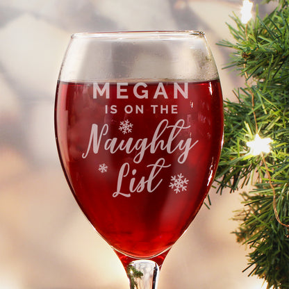 Personalised I'm On The Naughty List Wine Glass - image 2