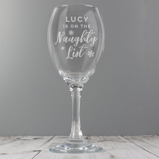 Personalised I'm On The Naughty List Wine Glass - image 4