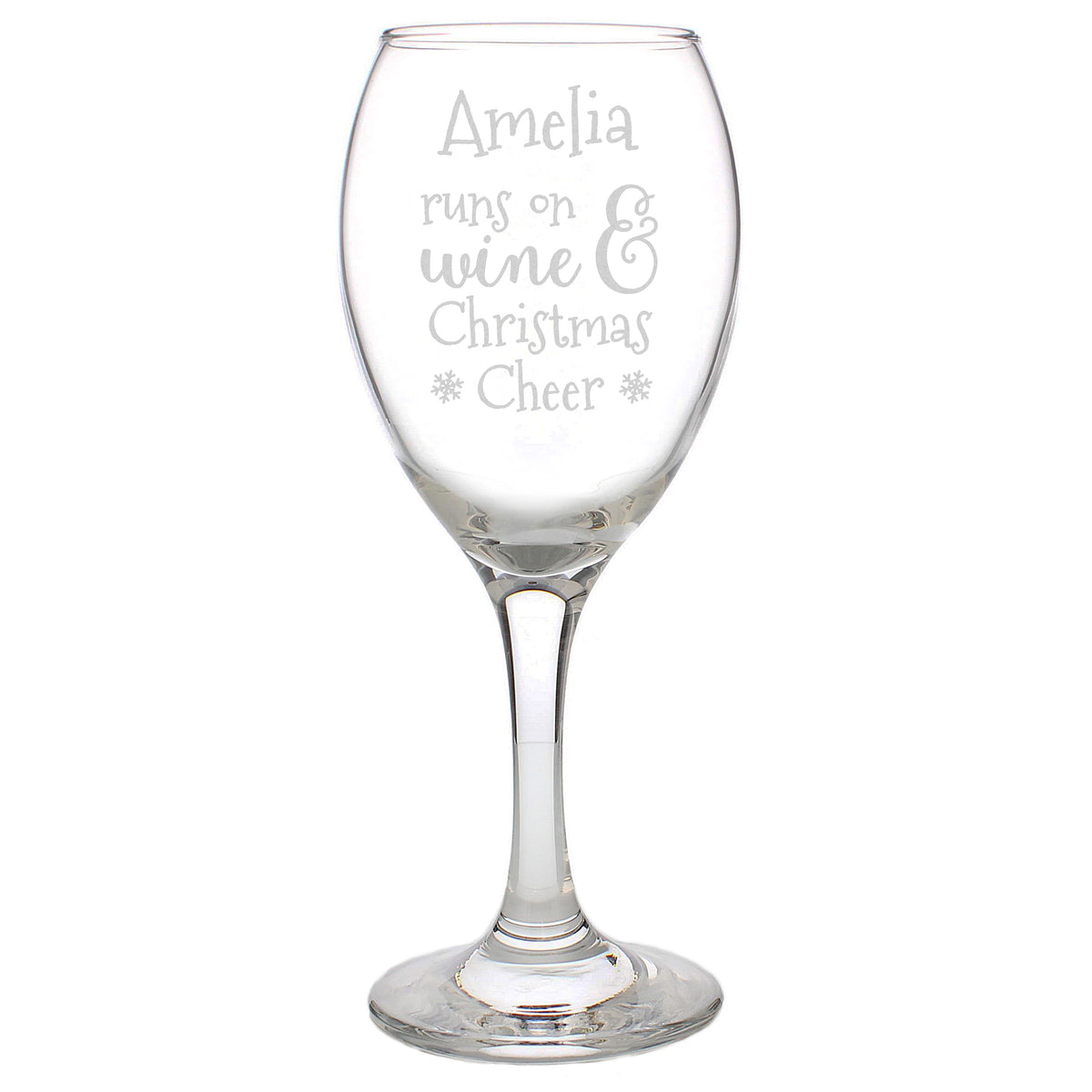 Personalised Runs On Wine & Christmas Cheer Wine Glass - image 5