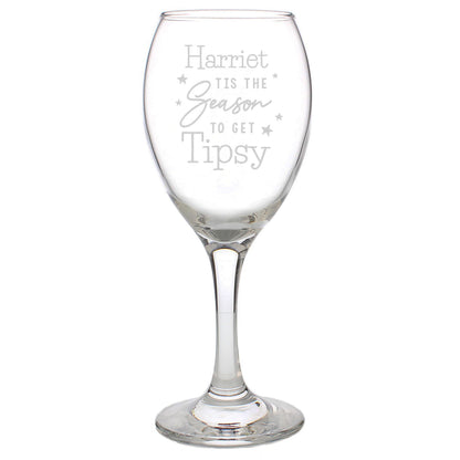 Personalised Tis The Season To Get Tipsy Season Wine Glass - image 5
